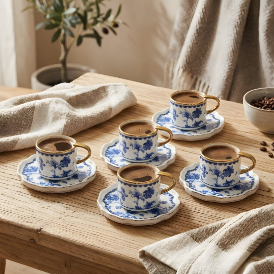 Coffee Cup and Saucer Set - 12 Pcs